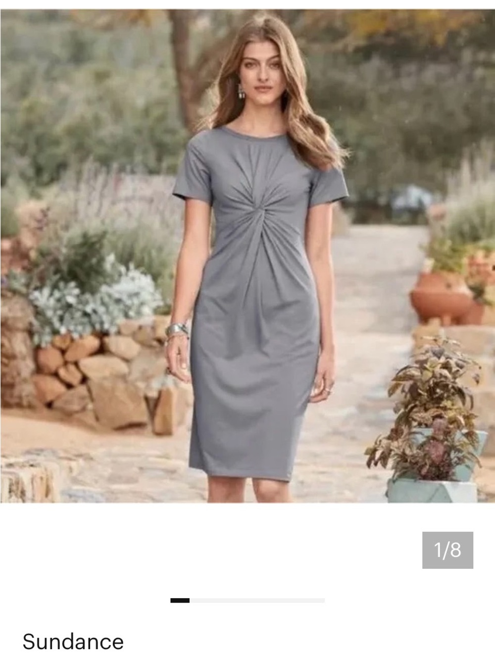 Sundance Gray Twist-Knot Midi Dress